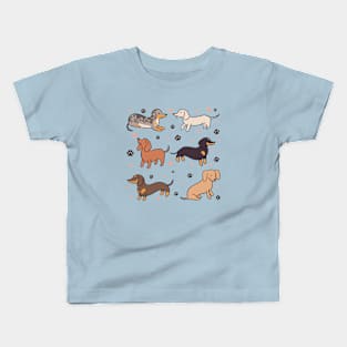 Adorable Dachshund dogs illustration Kids T-Shirt